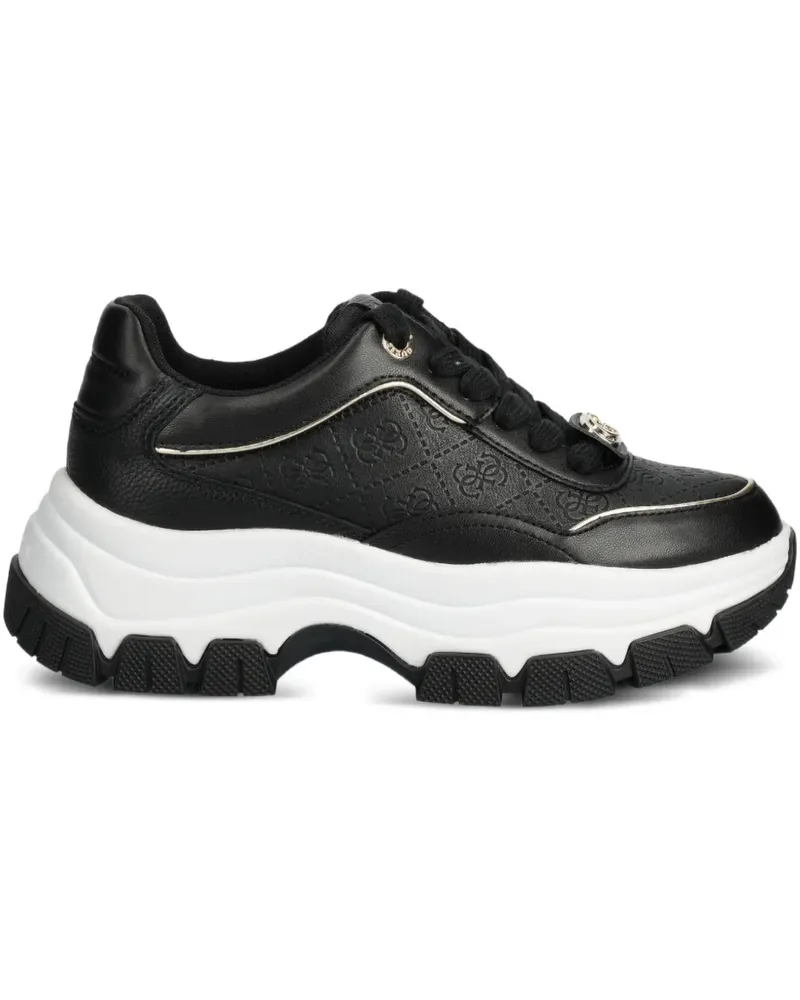 Guess Sneakers mit Logo-Schild - Schwarz Schwarz