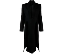 Einreihiger Wollmantel - Schwarz