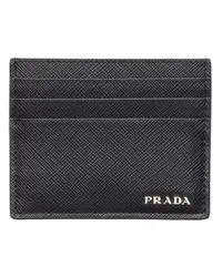 Prada Kartenetui aus Saffiano-Leder Schwarz