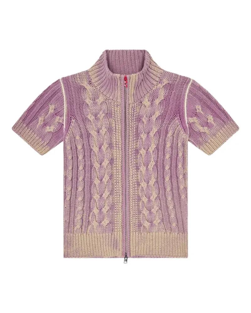 Diesel Cardigan mit Zopfmuster - Violett Violett
