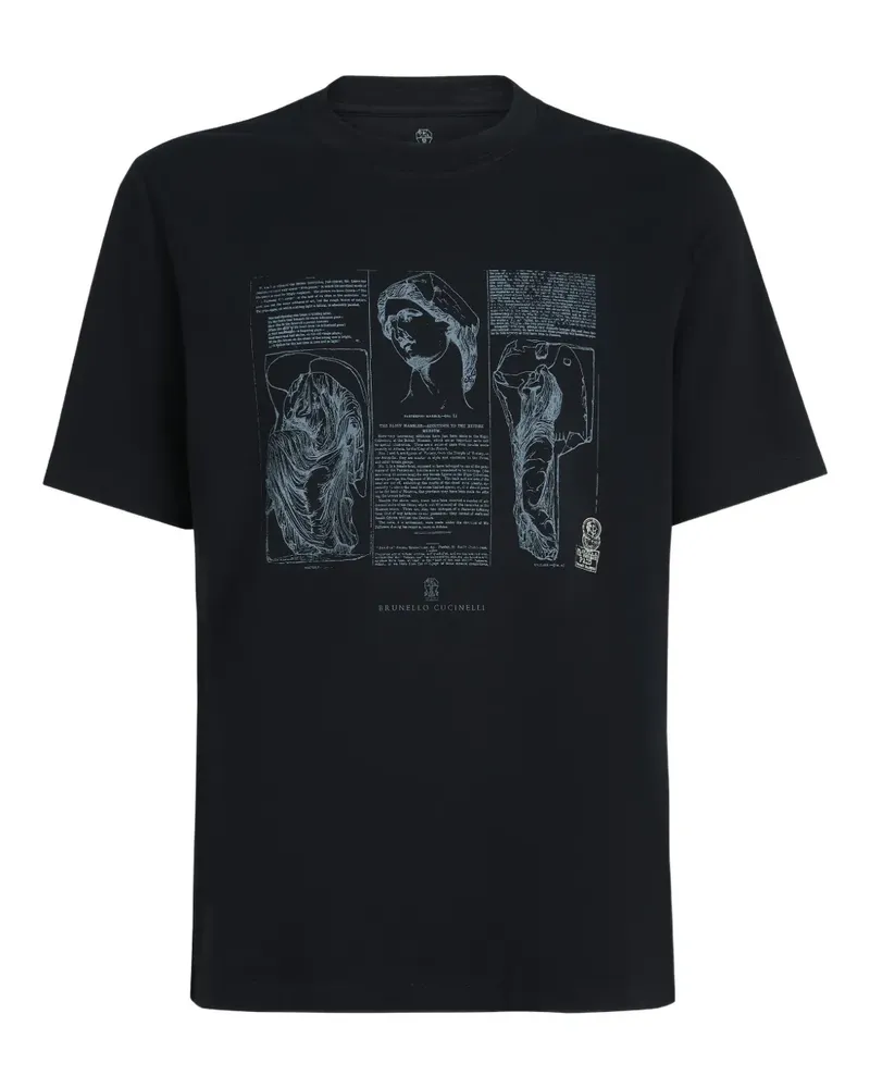 Brunello Cucinelli T-Shirt mit Print - Schwarz Schwarz