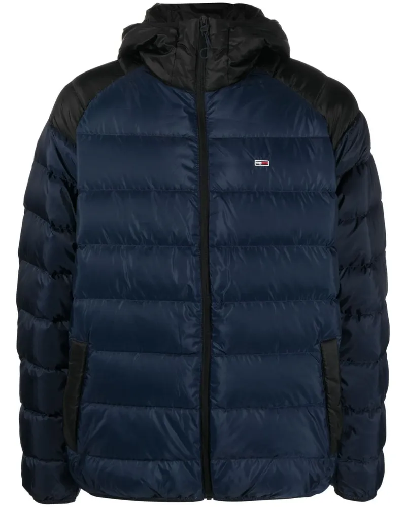Tommy Hilfiger Gefütterte Jacke mit Logo-Patch - Blau Blau