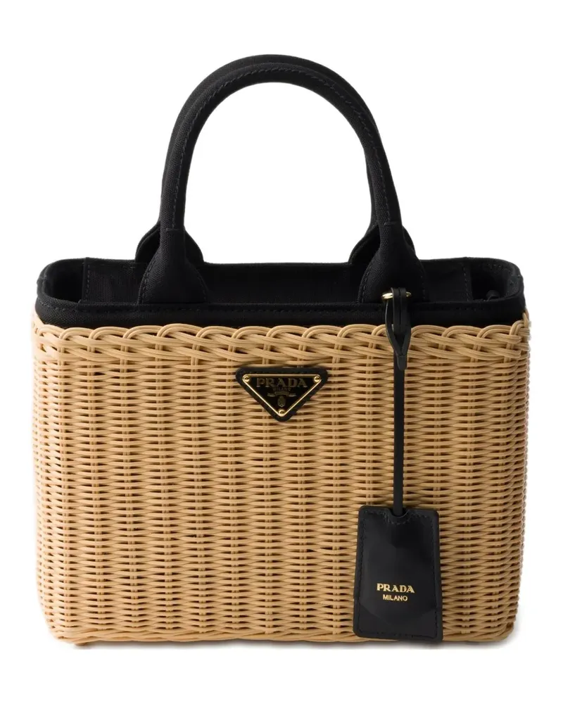 Prada Mittelgroße Tote Bag aus Korb - Nude Nude