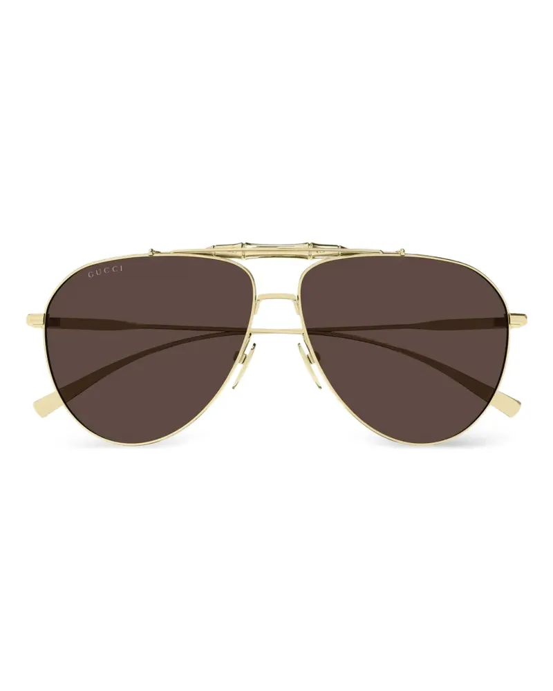 Gucci pilot sunglasses - Gold Gold