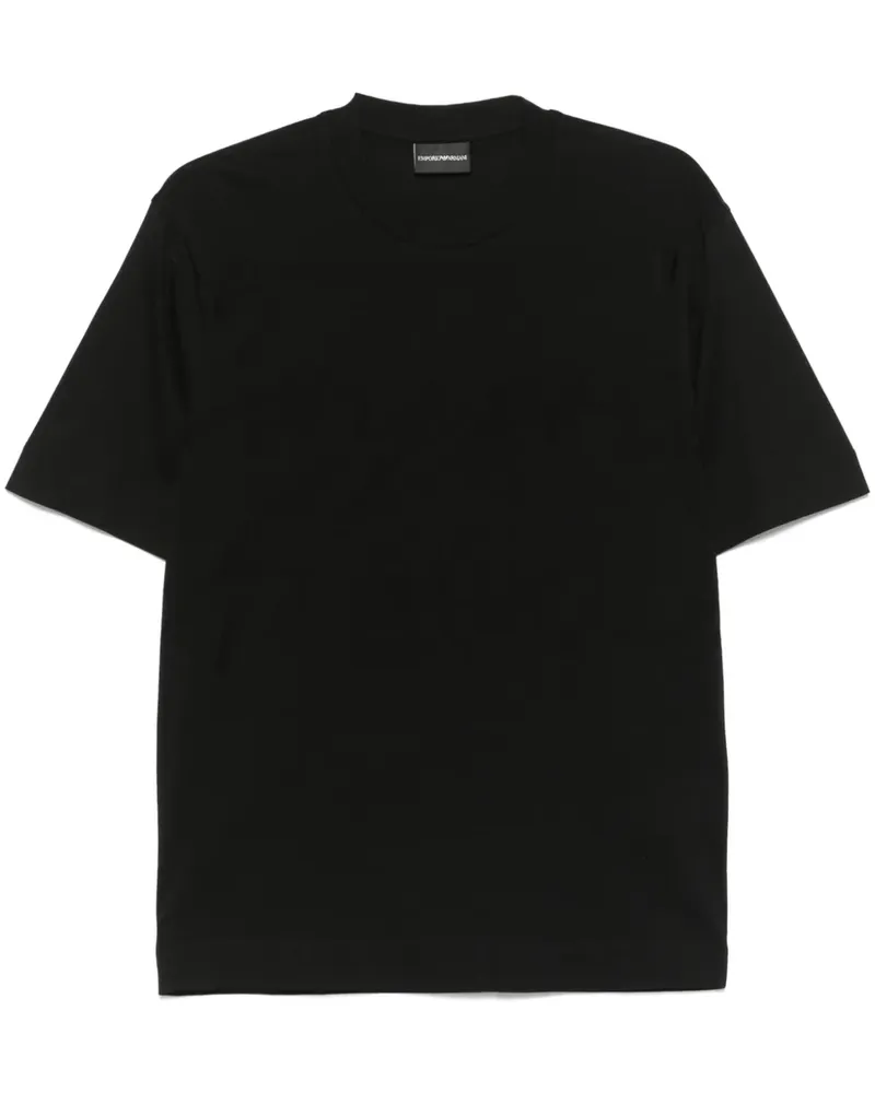 Emporio Armani T-Shirt mit Jacquard-Logo - Schwarz Schwarz
