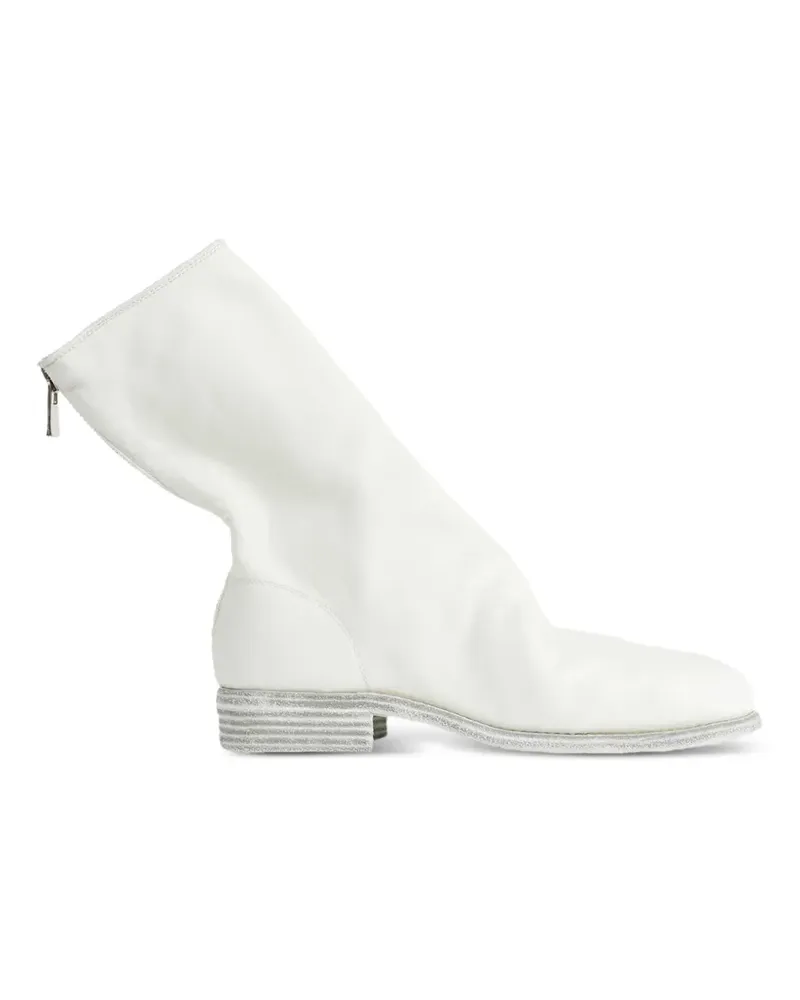 GUIDI zipped leather ankle boots - Weiß Weiß