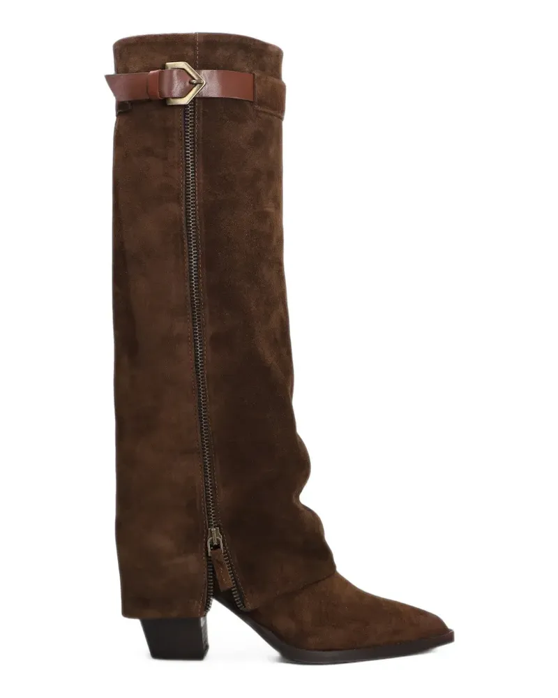 Julie Dee buckle-detail suede boots - Braun Braun