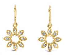 14kt Jasmine Flower Gelbgoldohrringe mit Diamanten
