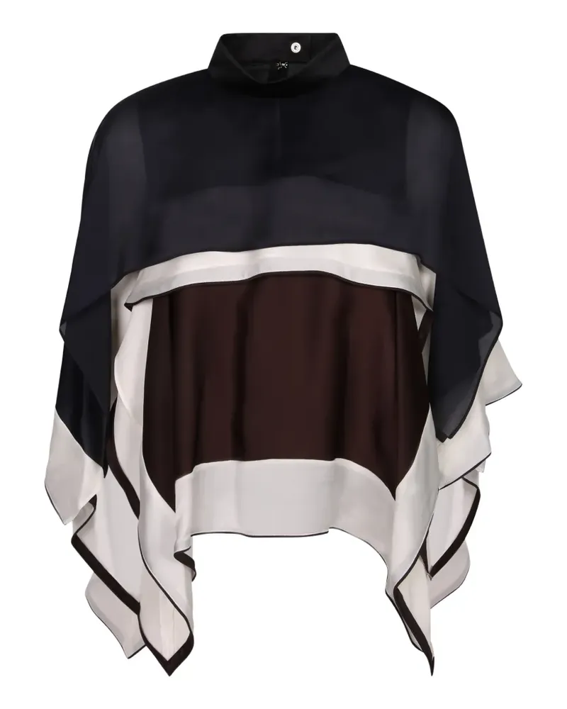 Sacai Oberteil in Colour-Block-Optik - Braun Braun