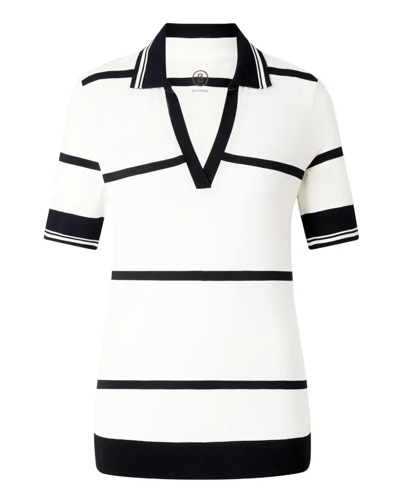 Bogner Gestreiftes Jessi Poloshirt - Weiß Weiß