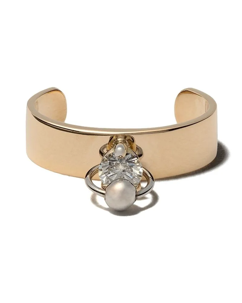 Delfina Delettrez 18kt Ear Cuff aus Gelb- und Weißgold mit einem Diamanten Gold