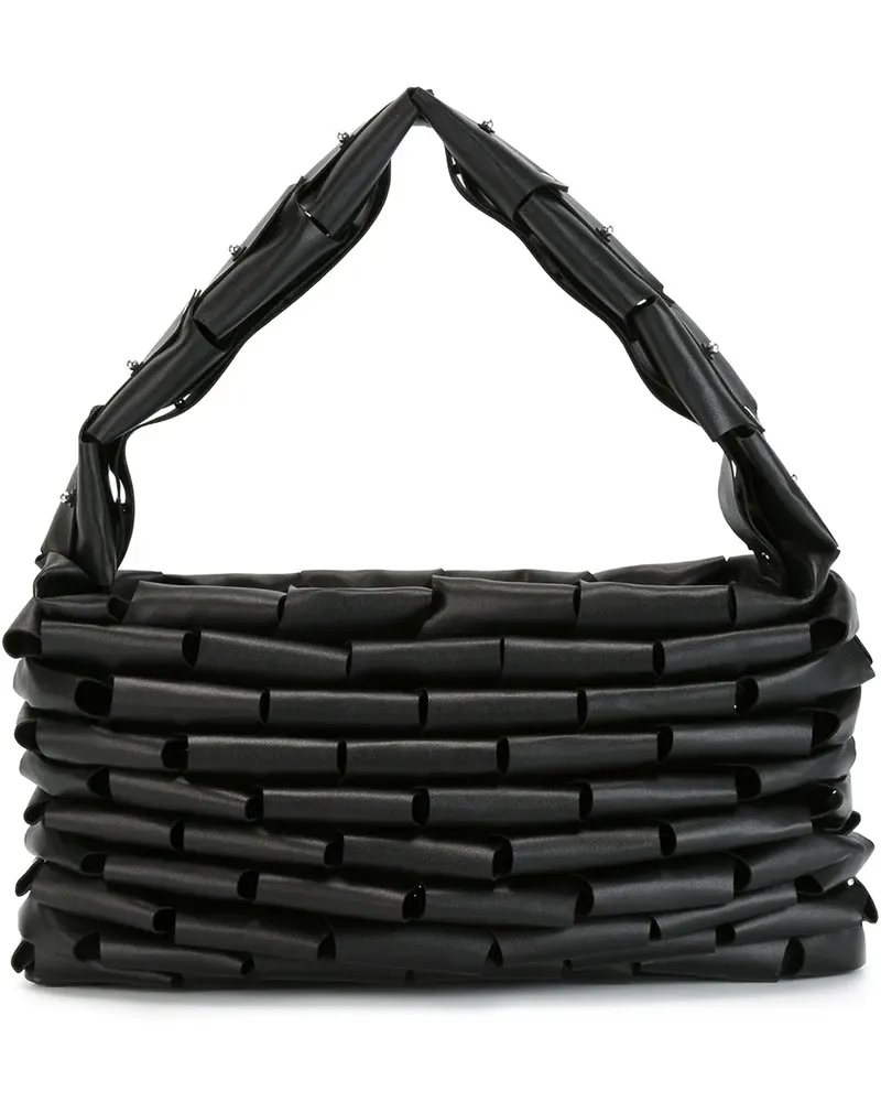 Noir Kei Ninomiya Schultertasche mit gefaltetem Design - Schwarz Schwarz
