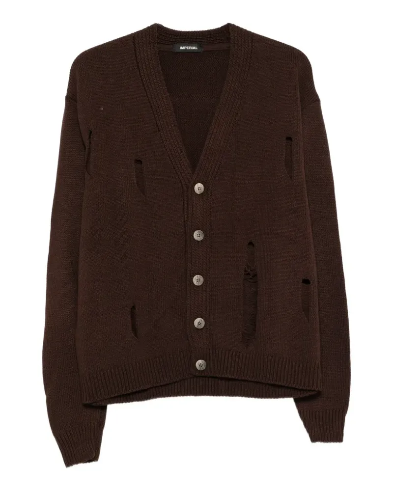 IMPERIAL Cardigan in Distressed-Optik - Braun Braun