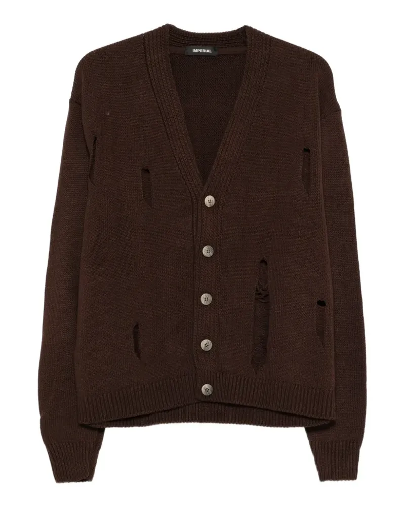 IMPERIAL Cardigan in Distressed-Optik - Braun Braun
