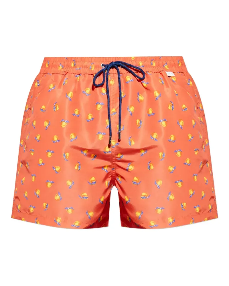 Paul Smith Badeshorts mit Pfirsich-Print - Orange Orange