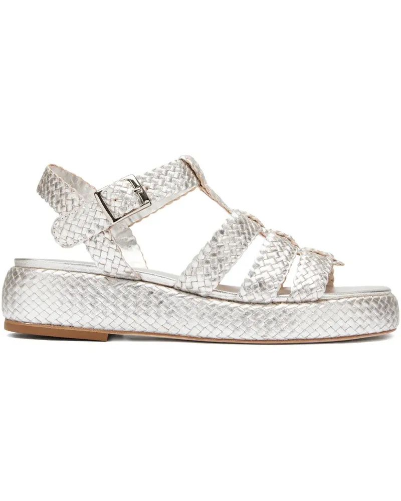 Sarah Chofakian Mocca Plateau-Sandalen mit Flechtdetail - Silber Silber