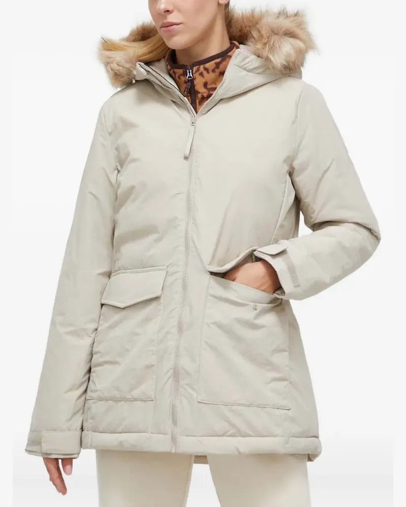 adidas faux-fur hooded jacket - Nude Nude
