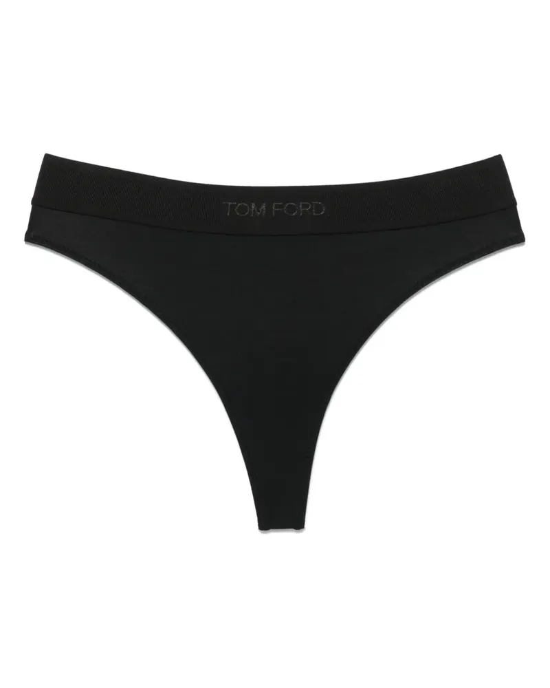 Tom Ford Tanga mit Logo-Bund - Schwarz Schwarz