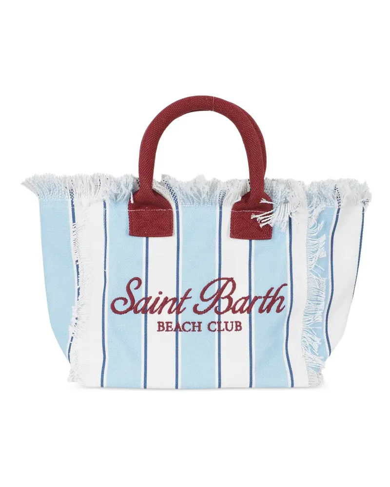 MC2 Saint Barth Colette frayed striped tote bag - Weiß Weiß