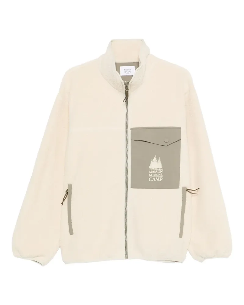 Kitsuné Reißverschluss-Jacke mit Brusttasche - Nude Nude