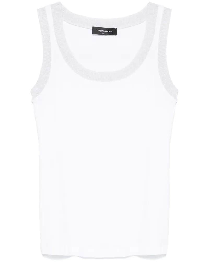 Fabiana Filippi Tanktop mit Lurex-Besatz - Weiß Weiß