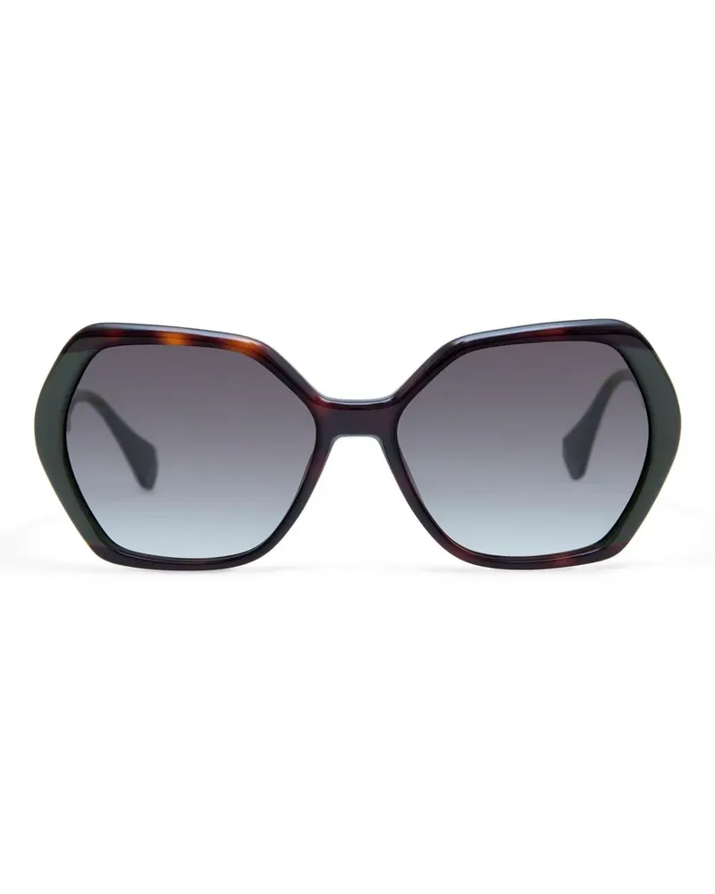 GIGI STUDIOS Thadeus Sonnenbrille mit eckigem Gestell - Braun Braun