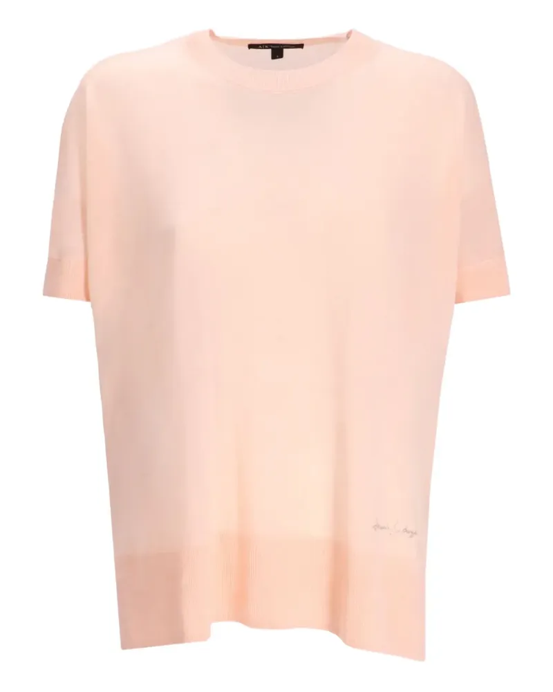 Armani Exchange T-Shirt mit Ziernähten - Rosa Rosa