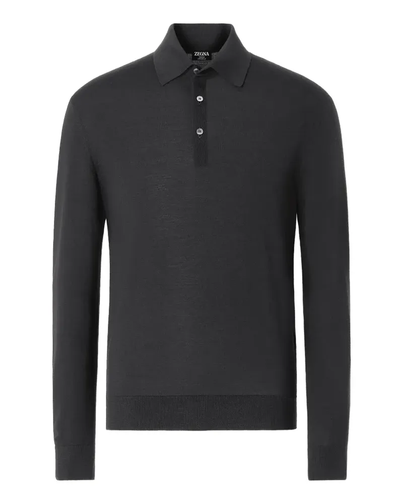 Ermenegildo Zegna Dunkelgraues Trofeo 15milmil15 Poloshirt Grau