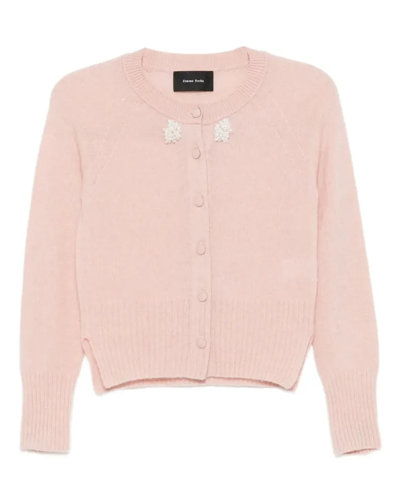 Simone Rocha Verzierter Kaschmircardigan - Rosa Rosa