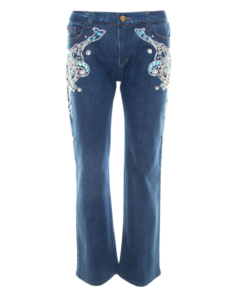 Roberto Cavalli Kristallverzierte Jeans - Blau Blau