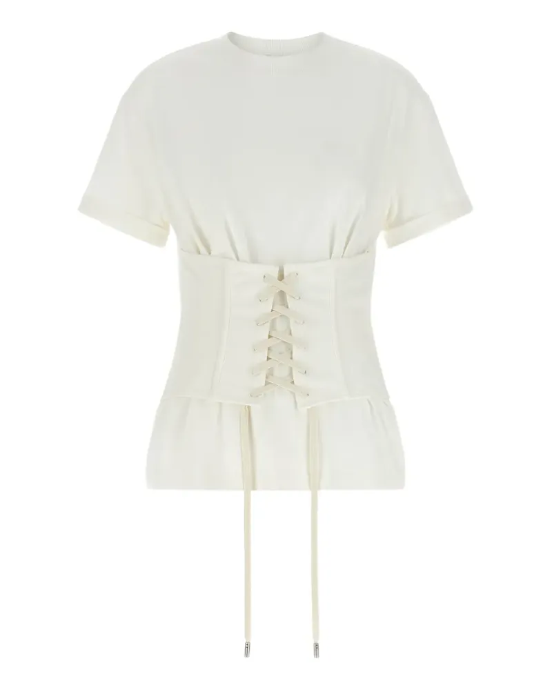 Alexander McQueen lace-up corset T-shirt - Nude Nude