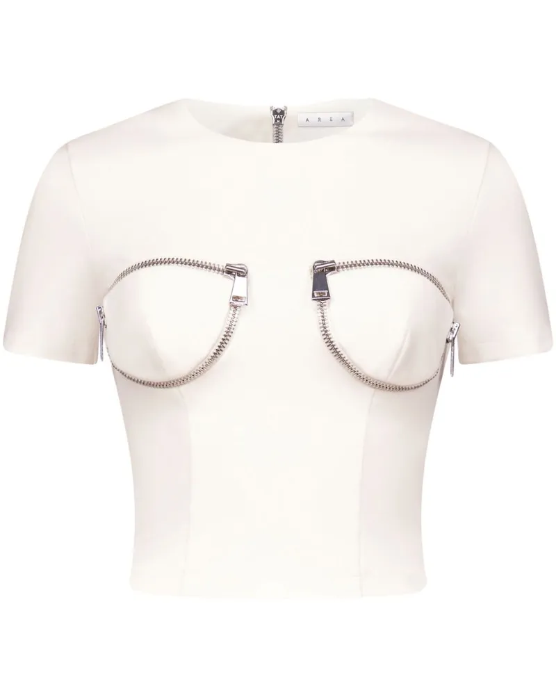 Area Bustier-T-Shirt mit Reißverschluss - Weiß Weiß
