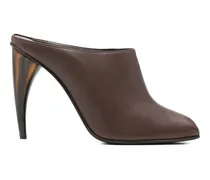 peep-toe leather mules - Braun