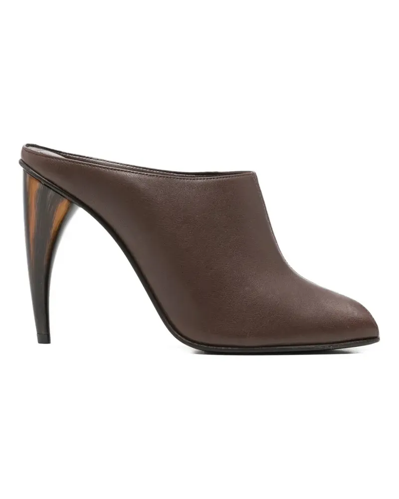 Alexander McQueen peep-toe leather mules - Braun Braun
