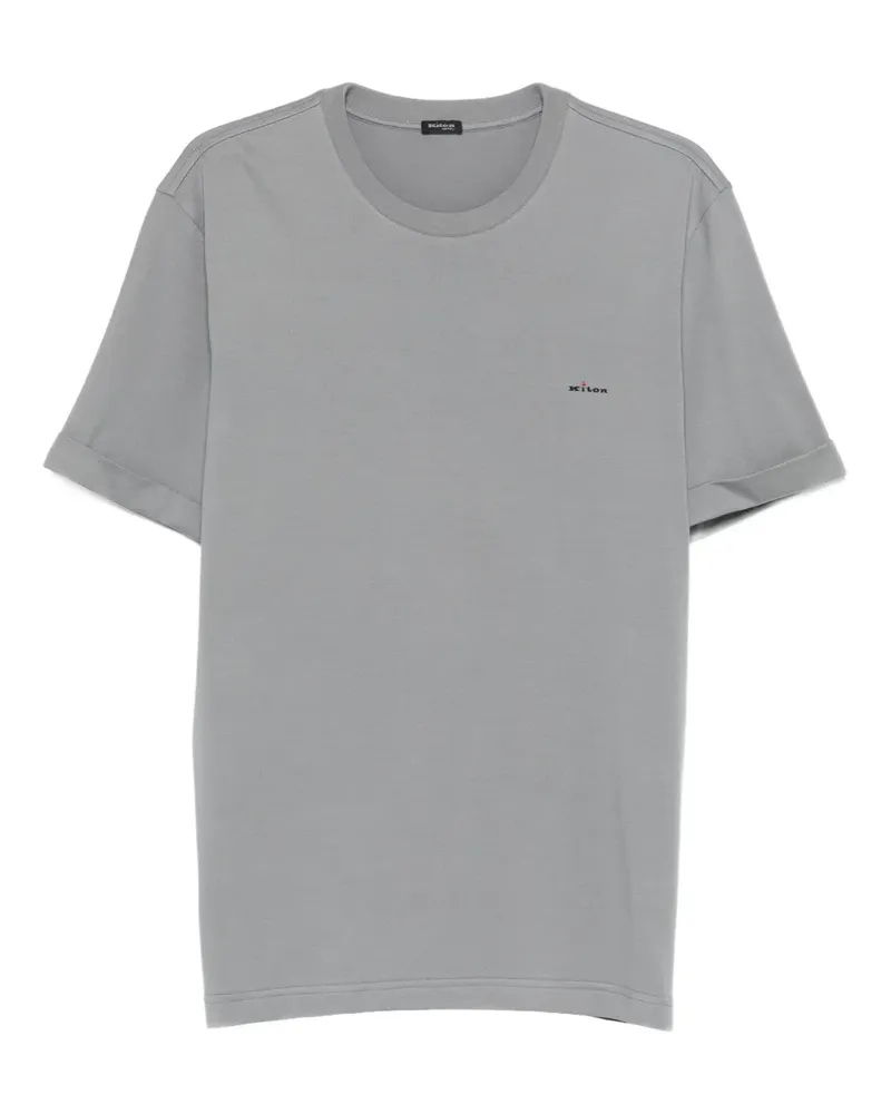Kiton T-Shirt mit Logo-Stickerei - Grau Grau