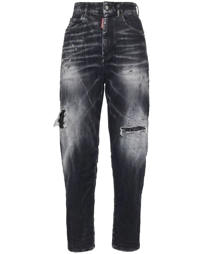 Dsquared2 Gerade Jeans im Distressed-Look - Schwarz Schwarz