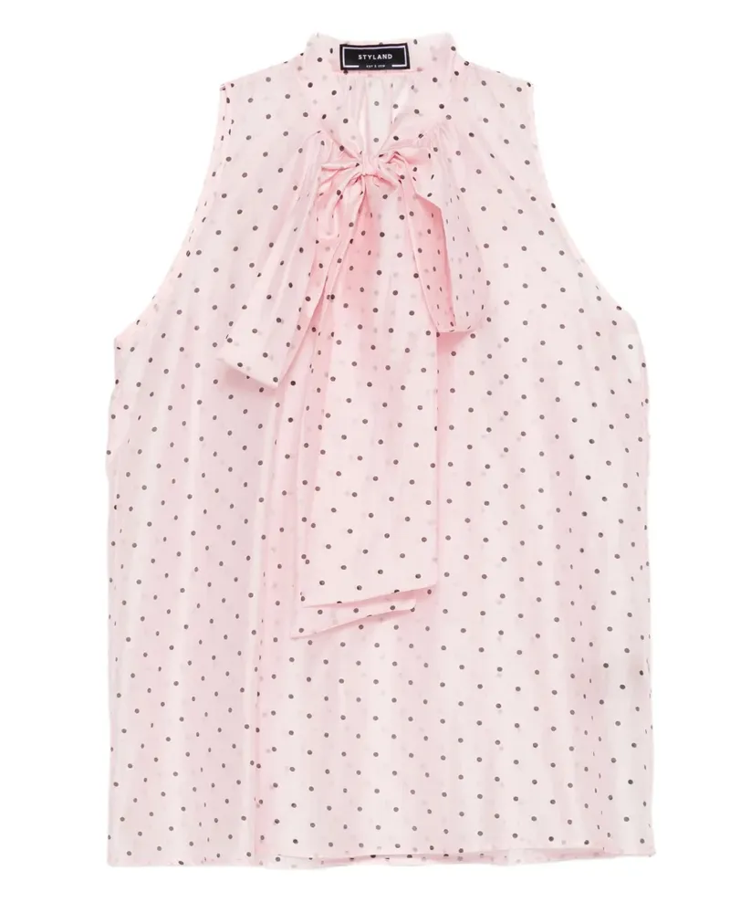 STYLAND Bluse mit Polka Dots - Rosa Rosa