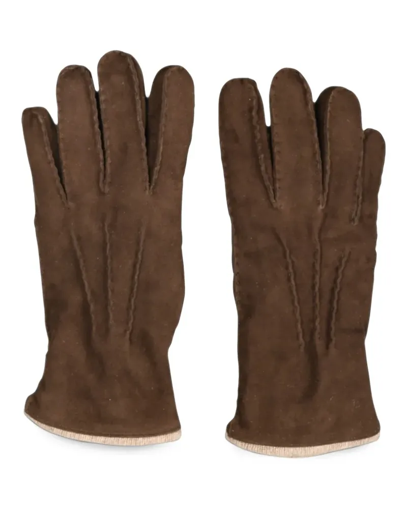 Gran Sasso suede stitched gloves - Braun Braun
