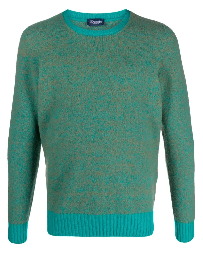 Drumohr  Melierter Pullover mit gebürstetem Finish - Grün Grün
