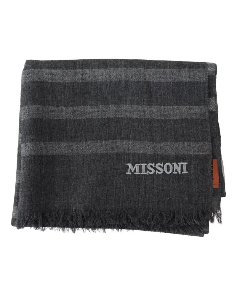 Missoni Gestreifter Schal - Grau Grau