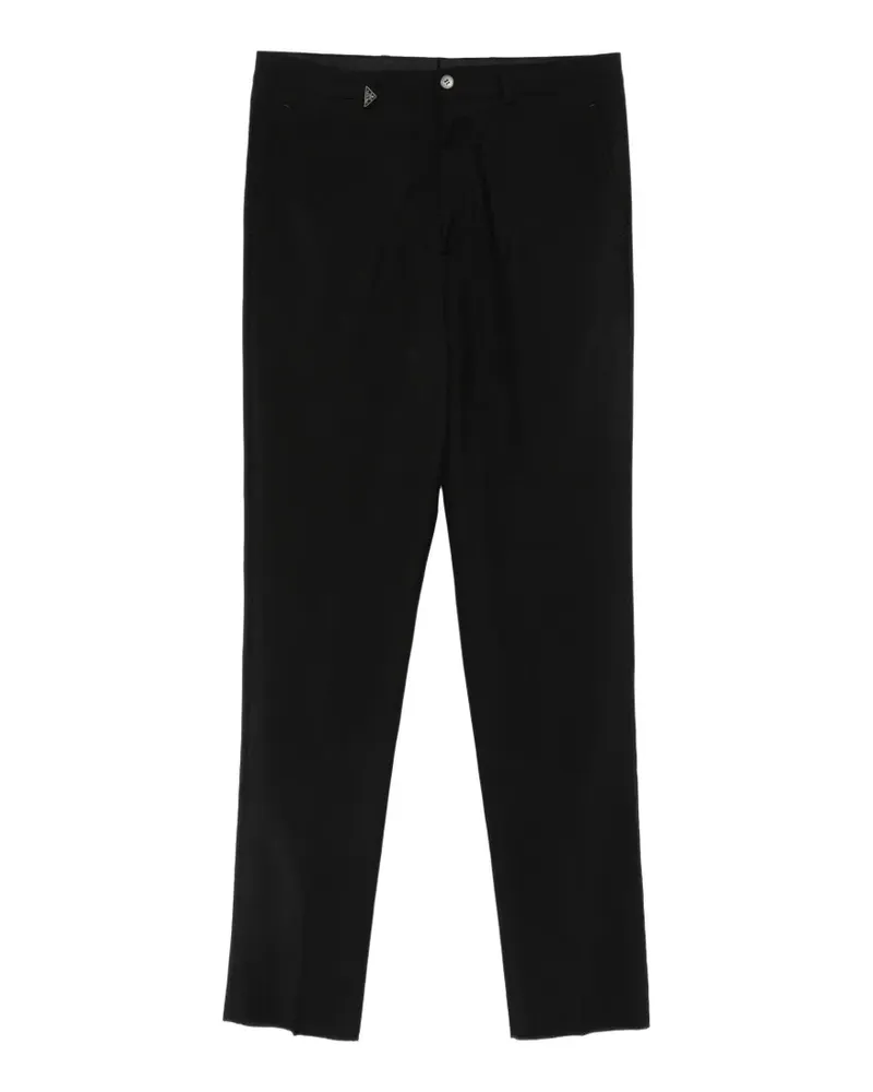 Prada triangle logo-plaque tailored trousers - Schwarz Schwarz