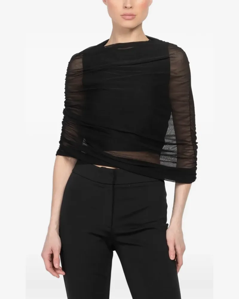 Brandon Maxwell ruched blouse - Schwarz Schwarz