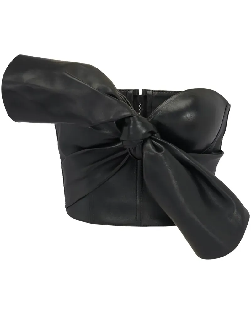 Alexander McQueen Top aus Leder - Schwarz Schwarz