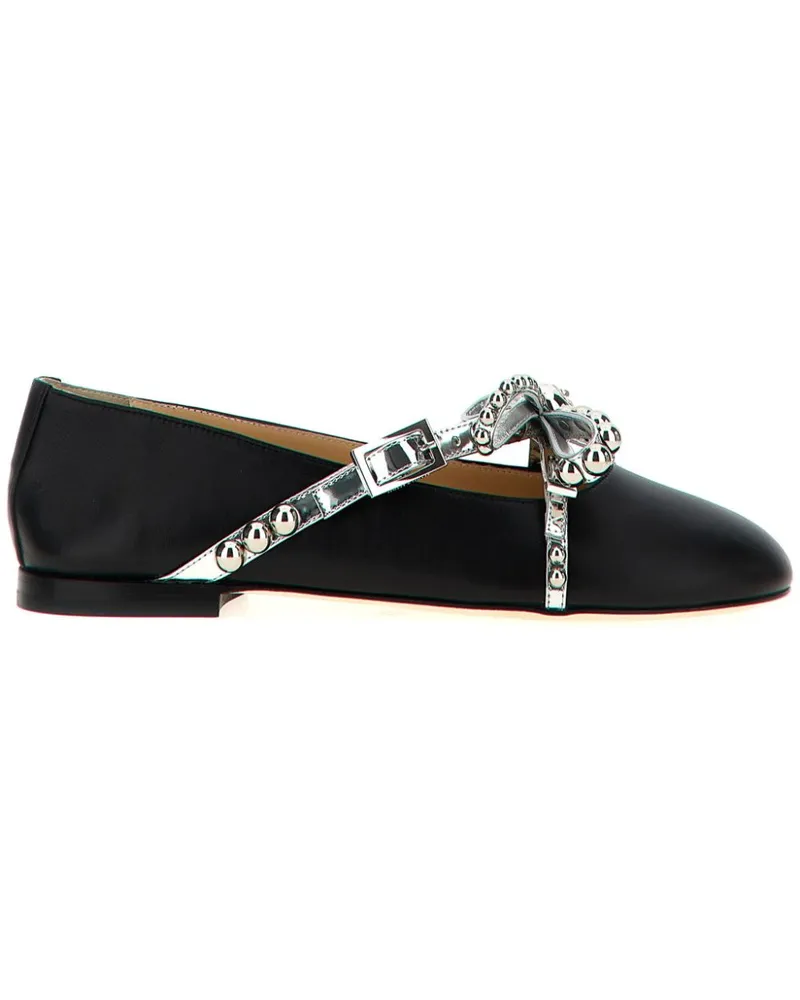 Mach & Mach Ballerinas mit Nieten - Schwarz Schwarz