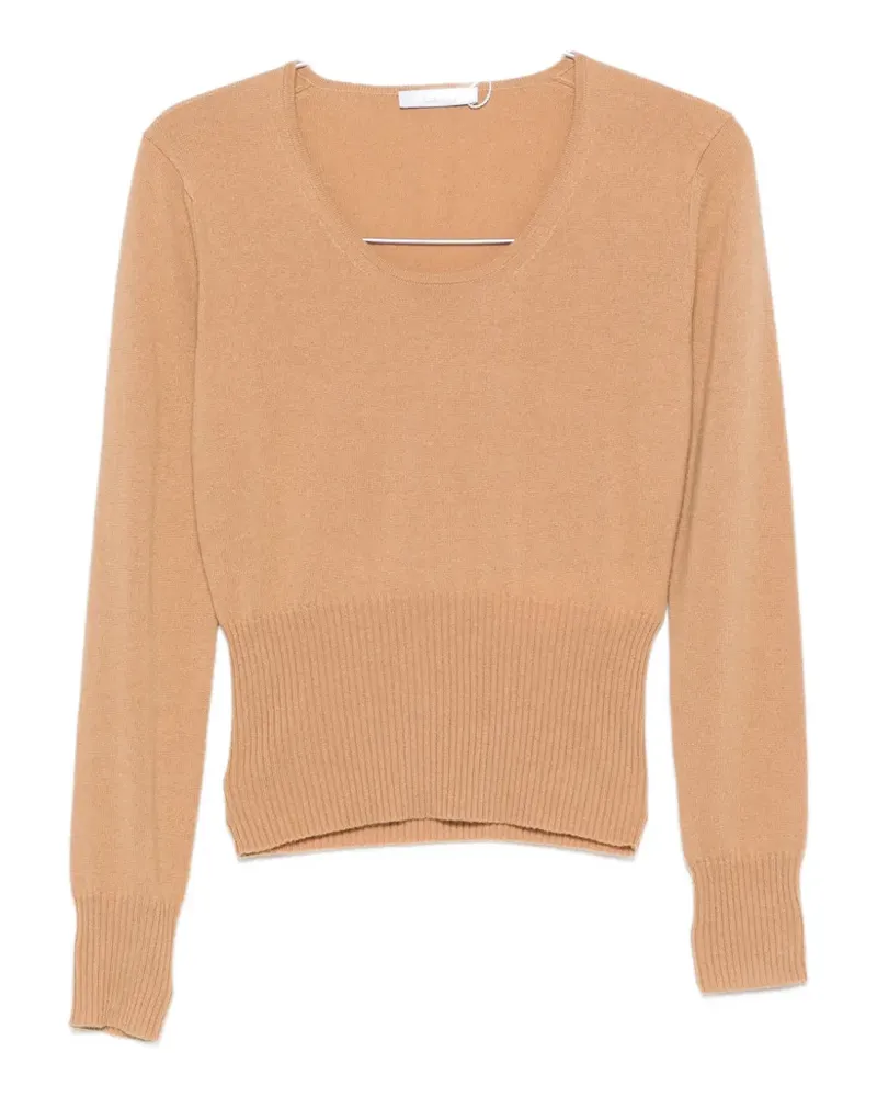 Max Mara Gerippter Strickpullover - Nude Nude