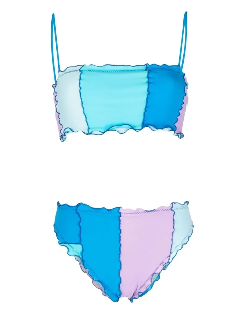 sherris Bikini in Colour-Block-Optik - Blau Blau