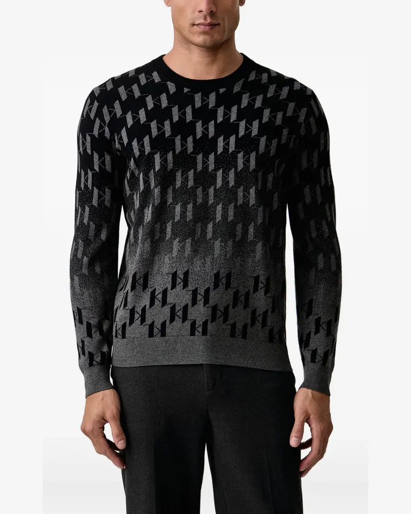 Karl Lagerfeld Pullover mit Monogrammmuster - Schwarz Schwarz