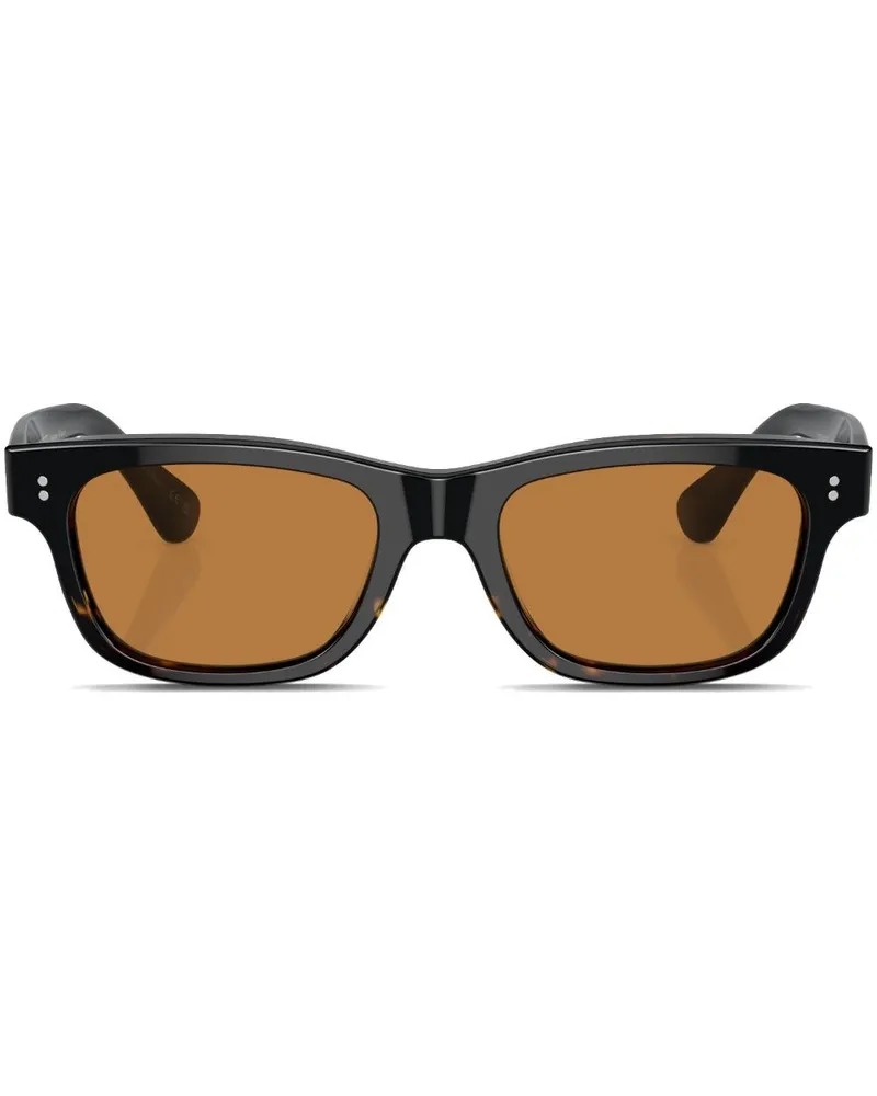 Oliver Peoples Rosson Sonnenbrille mit eckigem Gestell - Schwarz Schwarz