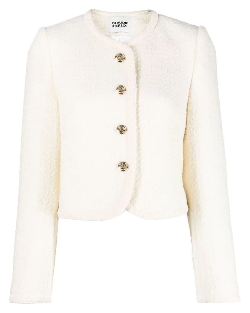 Claudie Pierlot Cropped-Jacke ohne Kragen Nude