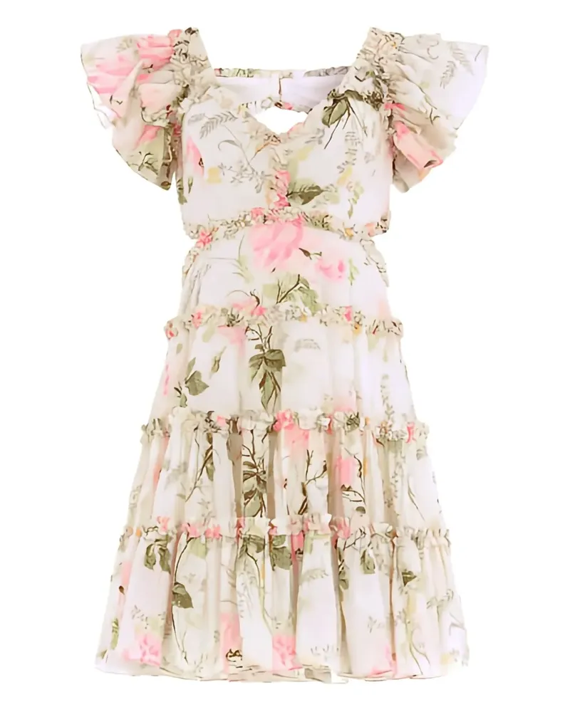 Needle & Thread Rückenfreies Minikleid mit Rüschen - Rosa Rosa